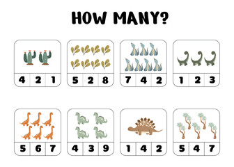 Dinosaur Math Worksheet – Count and Choose