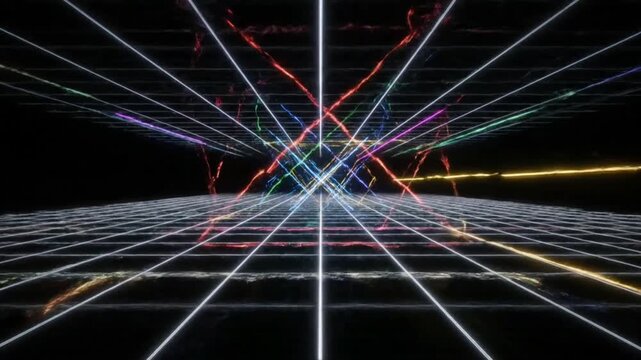 Futuristic Light Display in Space