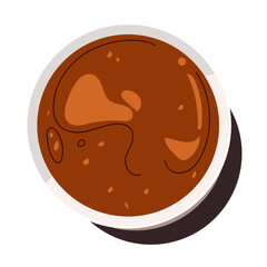 Top View of a Bowl of Rich, Savory Gravy, Perfect for Any Mealtime Delight