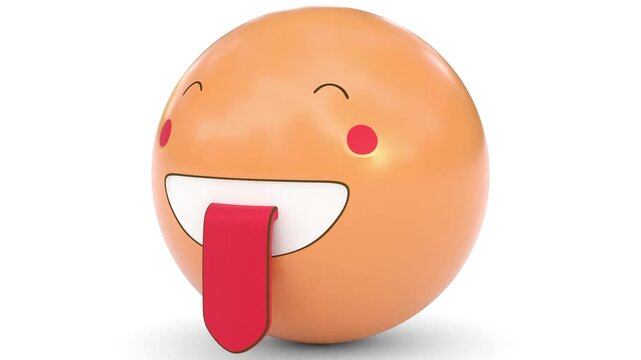 smiling face with moving the tongue