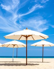 Beach umbrellas on a sunny day