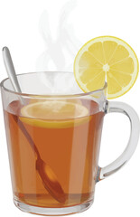 Hot lemon tea, a comforting and healthy beverage