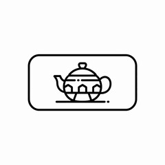 Minimalist Tea Pot Icon for Website and Mobile App Design Elegant Tea Serving Illustration in Black and White