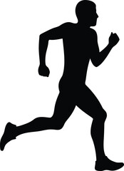 Fitness Athlete Running Silhouette Design .