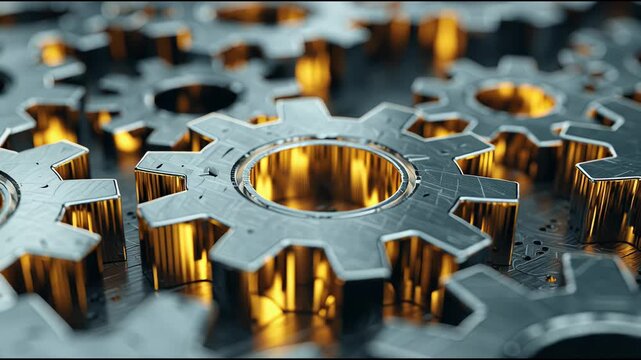 Exploring Intricate Metal Gears Shining in the Light During a Focused Workshop Activity