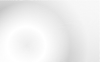 Black and white halftone texture with circular dots creating an optical illusion. Ideal for modern graphics, posters, branding, and stylish digital art.