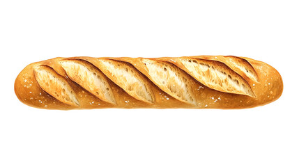 Crusty baguette with golden texture for culinary design and baking inspiration