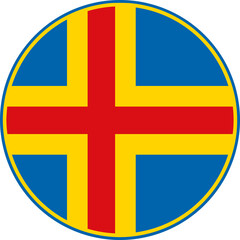Aland Islands Circle Flag, Aland Islands Flag Icon