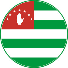 Fototapeta premium Abkhazia Circle Flag, Abkhazia Flag Icon