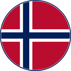 Naklejka premium Norway Circle Flag, Norway Flag Icon