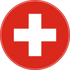 Switzerland Circle Flag, Switzerland Flag Icon