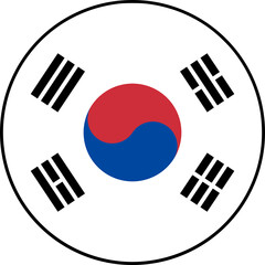 South Korea Circle Flag, South Korea Flag Icon