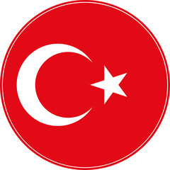 Turkey Circle Flag, Turkey Flag Icon