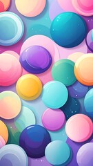 Colorful Round Shapes Background.