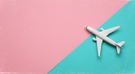 Airplane Model on Pastel Background: Travel and Tourism Concept