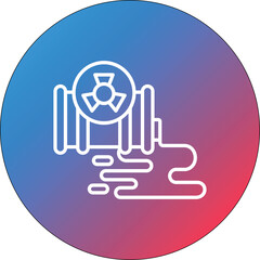 Chemical Spill Line Gradient Circle Background Icon