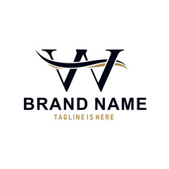 Fototapeta premium Luxury W Logo Design