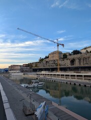 construction site with crane