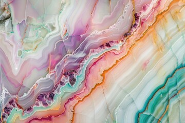 Pastel Agate Texture Abstract Stone Design Swirling Colors Marble Effect on transparent background