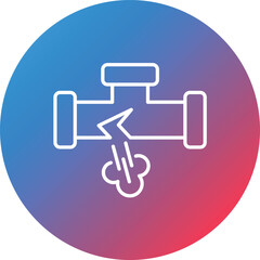 Gas Pipe Leak Line Gradient Circle Background Icon
