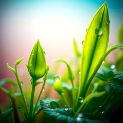 green grass with dew drops