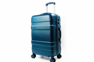 Blue suitcase on white background for travel voyage luggage tourism on transparent background