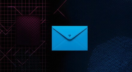 Blue Envelope with Heart on Abstract Background
