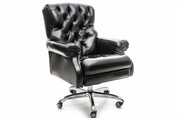 Luxurious Leather Executive Chair Office Furniture Ergonomic Boss Seating on transparent background