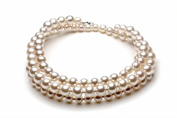 Three Strands of White Pearls Gleaming Elegant Treasure Classic Fashion on transparent background