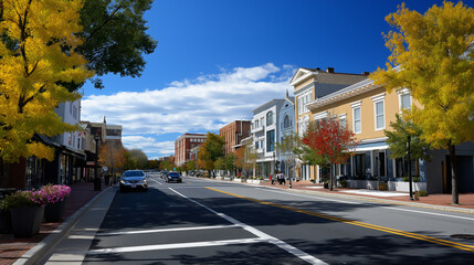 Obraz premium Professional commercial district revitalization programs incorporating business development support and infrastructure improvement coordination enable cities to transform underperf