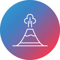 Volcano Line Gradient Circle Background Icon