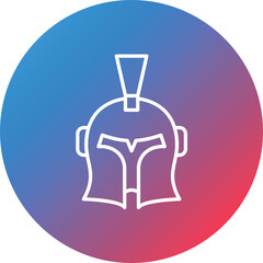 Armor Helmet Line Gradient Circle Background Icon