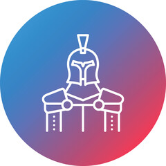 Knight Line Gradient Circle Background Icon