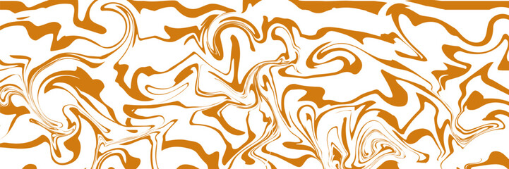 Vector Seamless Border with Flowing Salted Caramel. Abstract Sweet Texture. Creative Food Background for Packaging Design and Advertisement. eps 10