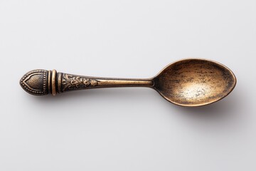 Vintage Decorative Spoon on White Background