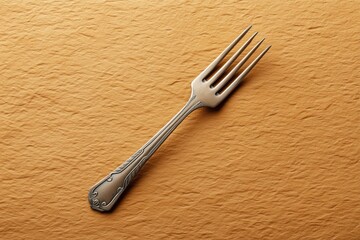 Elegant Silver Fork on Textured Background
