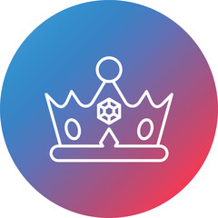 Queen Crown Line Gradient Circle Background Icon