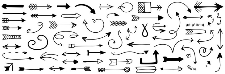 hand drawn arrow vector set collection