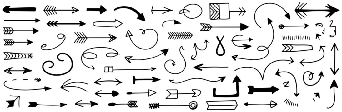 hand drawn arrow vector set collection