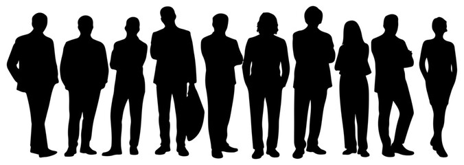 group of people silhouette vector standing illustration