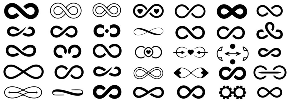 infinity symbol vector black collection set