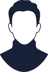Modern man silhouette turtleneck profile icon minimalist flat design vector