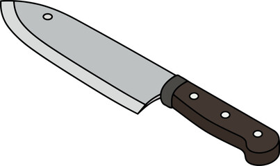 Kitchen chef knife cutting tool for food preparation vector