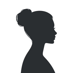 Woman Profile Silhouette Bun Hairstyle Portrait Elegance Fashion Style