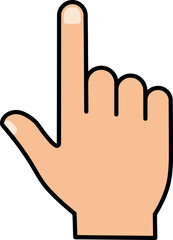 Human hand pointing upwards simple icon for digital selection vector