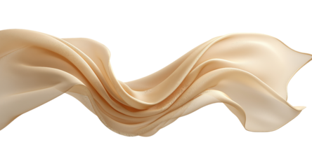 Flowing Beige Fabric Wave isolated on a transparent background