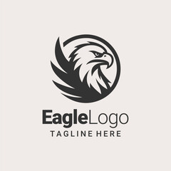 Fototapeta premium Simple Black White Eagle Icon