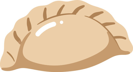 Golden empanada baked pastry delicious food illustration vector