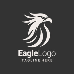 Abstract Black White Eagle Icon