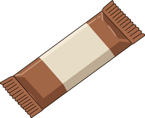 Brown candy bar wrapper isolated snack food packaging mockup vector